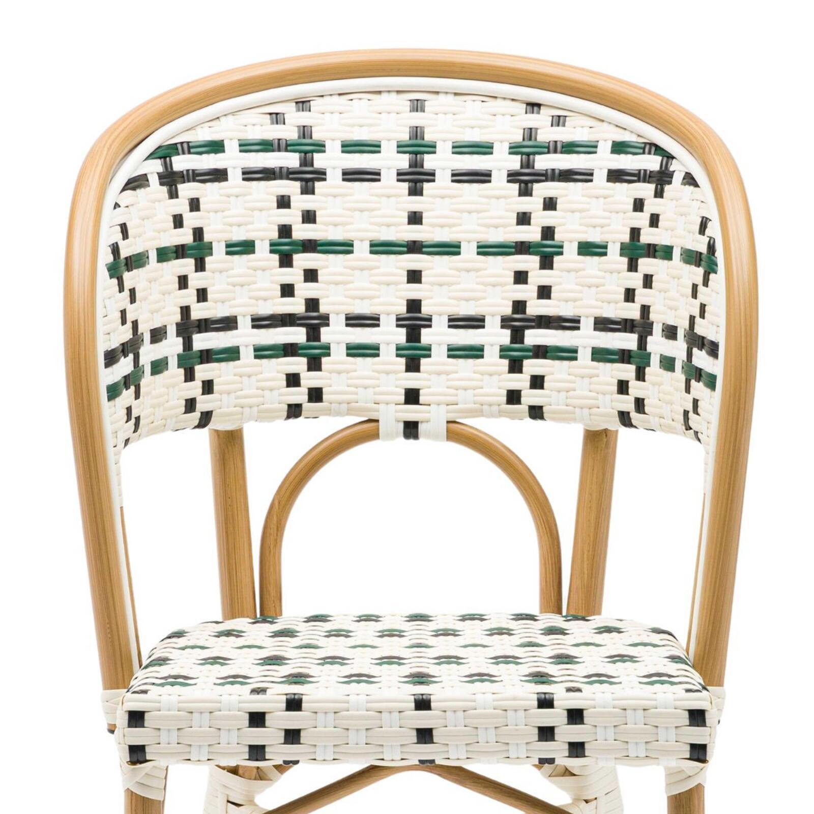 Chaise de jardin style bistrot parisien en aluminium et rotin synthétique