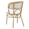 Chaise de jardin style bistrot parisien en aluminium et rotin synthétique