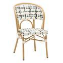 Chaise de jardin style bistrot parisien en aluminium et rotin synthétique
