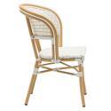 Chaise de jardin style bistrot parisien en aluminium et rotin synthétique