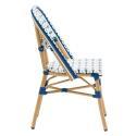 Chaise de jardin style bistrot parisien en aluminium et rotin synthétique