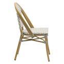 Chaise de jardin style bistrot parisien en aluminium et rotin synthétique