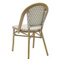 Chaise de jardin style bistrot parisien en aluminium et rotin synthétique