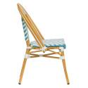 Chaise de jardin style bistrot parisien en aluminium et rotin synthétique