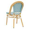Chaise de jardin style bistrot parisien en aluminium et rotin synthétique