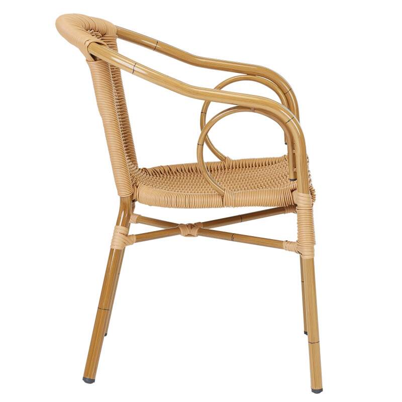 Chaise avec accoudoirs en aluminium et rotin synthétique (2/4)