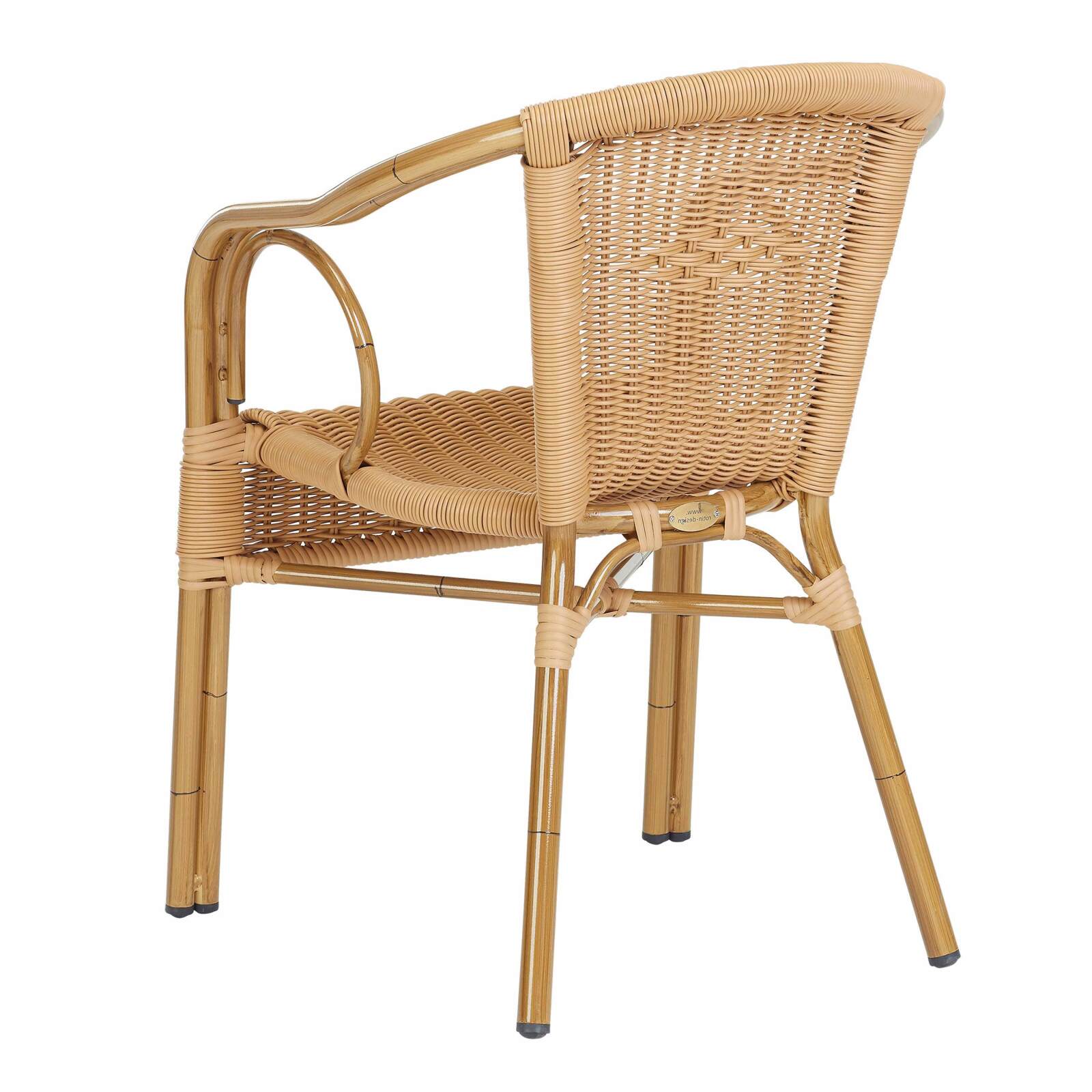 Chaise avec accoudoirs en aluminium et rotin synthétique