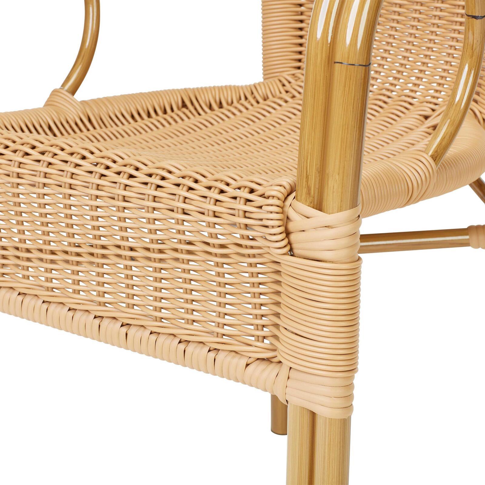 Chaise avec accoudoirs en aluminium et rotin synthétique