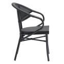 Chaise avec accoudoirs en aluminium et rotin synthétique