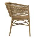Chaise avec accoudoirs en aluminium et rotin synthétique