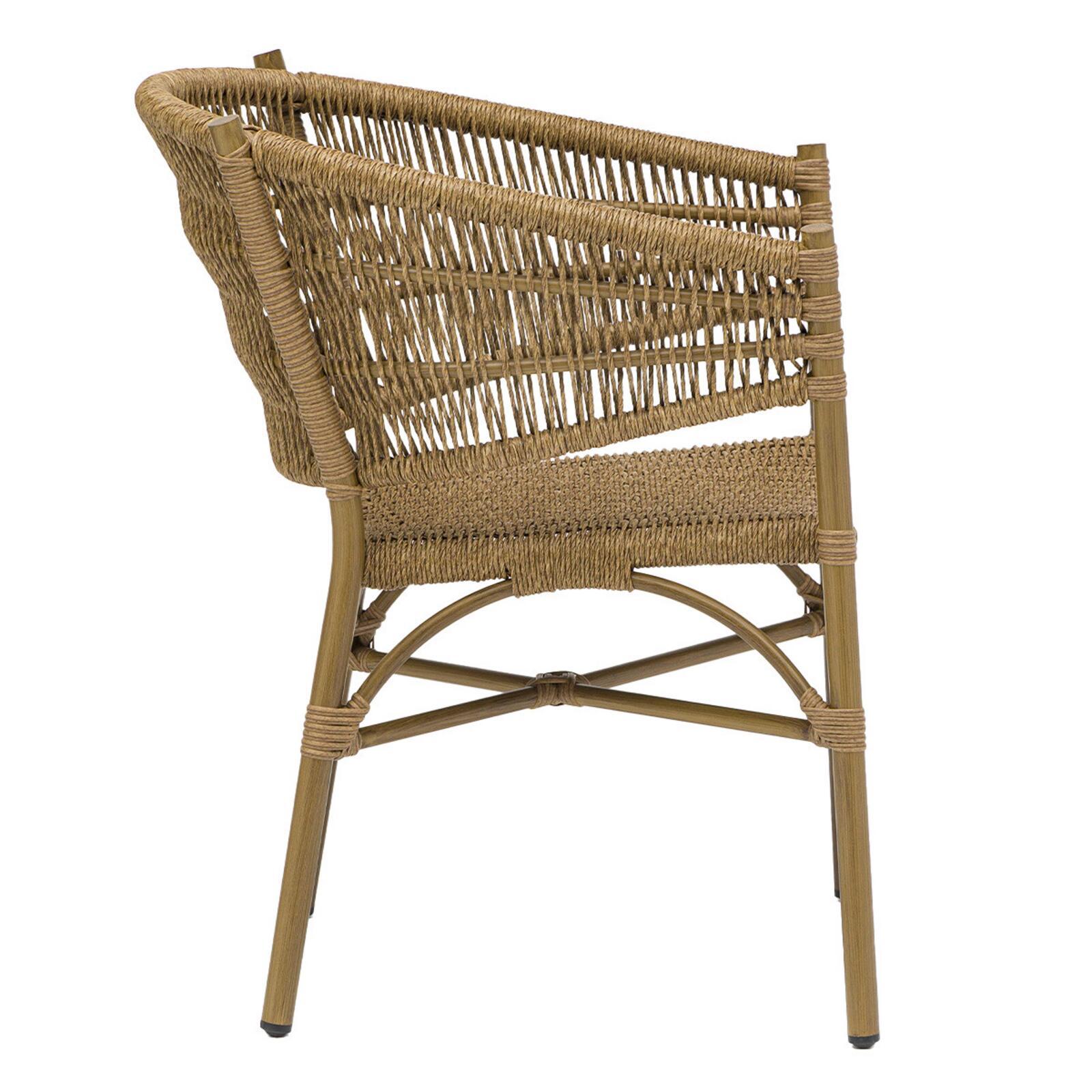 Chaise avec accoudoirs en aluminium et rotin synthétique