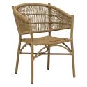 Chaise avec accoudoirs en aluminium et rotin synthétique