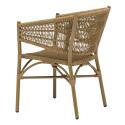 Chaise avec accoudoirs en aluminium et rotin synthétique