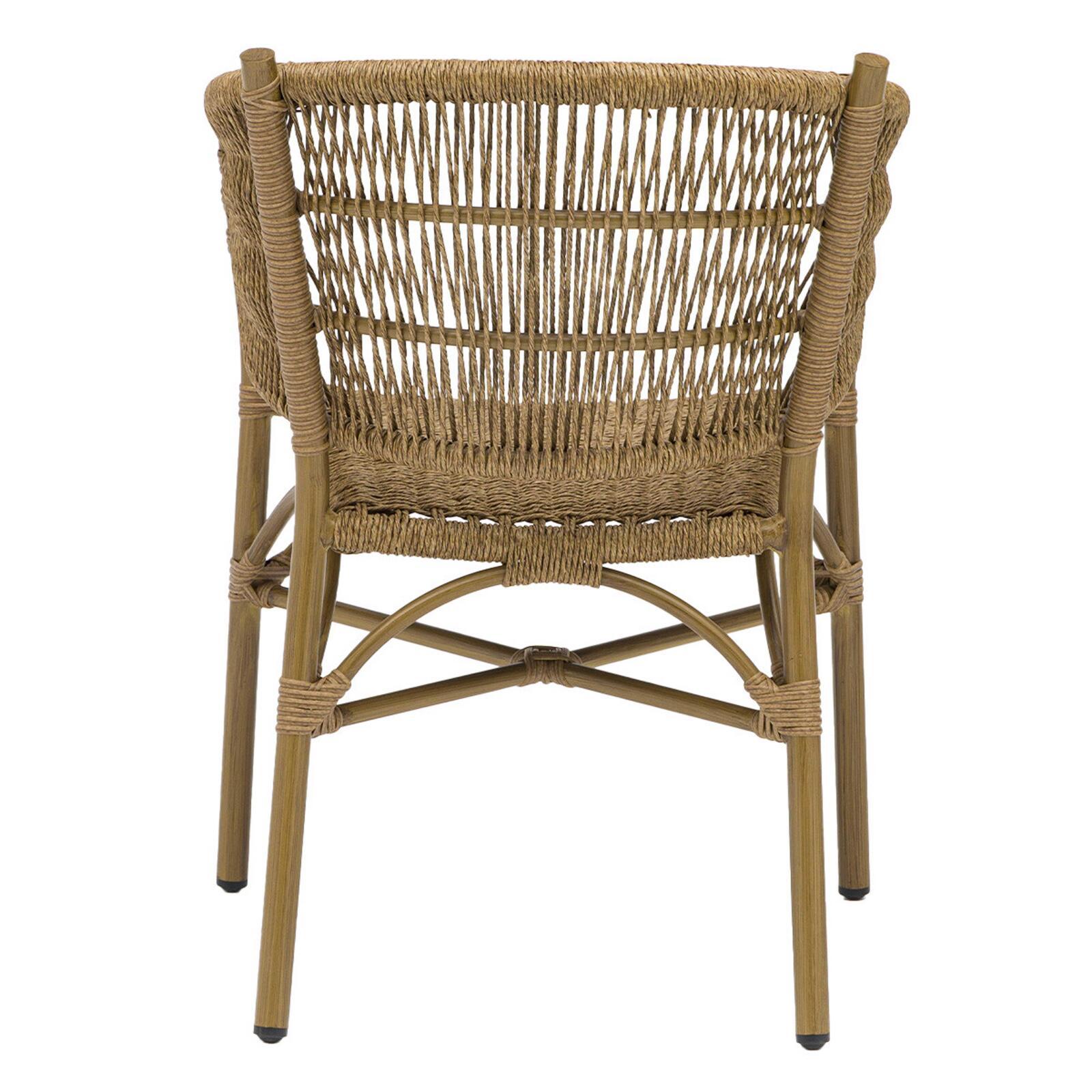 Chaise avec accoudoirs en aluminium et rotin synthétique