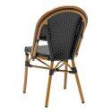 Chaise de jardin style bistrot parisien en aluminium et rotin synthétique