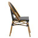 Chaise de jardin style bistrot parisien en aluminium et rotin synthétique