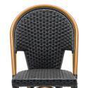 Chaise de jardin style bistrot parisien en aluminium et rotin synthétique