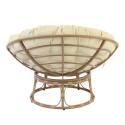 Fauteuil papasan en acier et rotin synthétique avec coussin