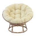 Fauteuil papasan en acier et rotin synthétique avec coussin