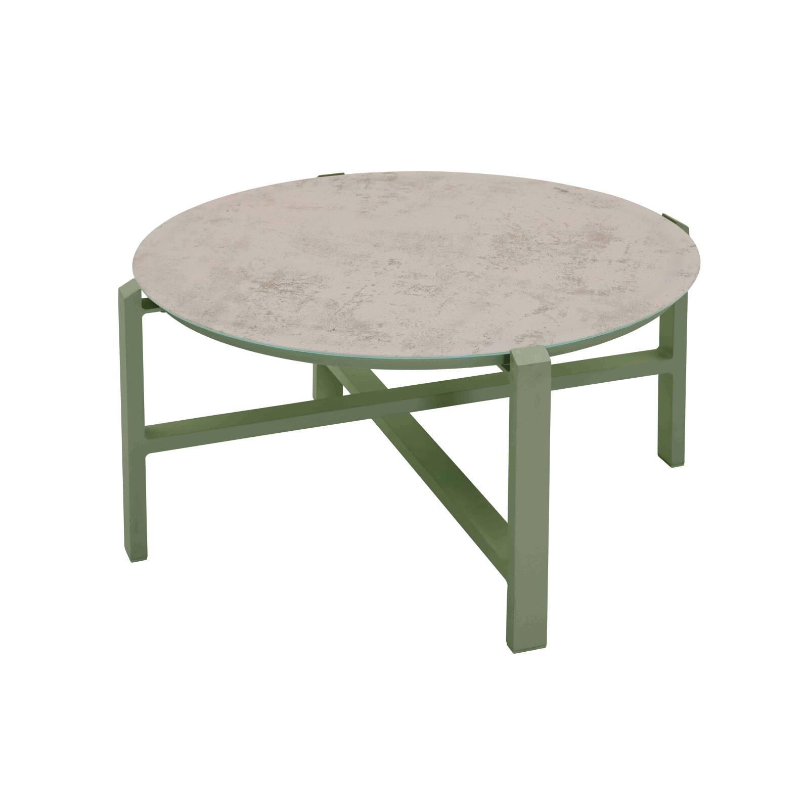 Salon de jardin 4 places en aluminium avec 1 canapé, 2 fauteuils et table basse