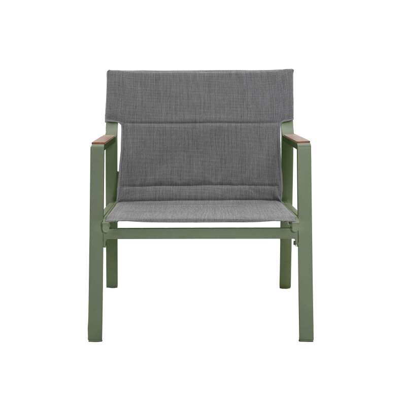 Salon de jardin 4 places en aluminium avec 1 canapé, 2 fauteuils et table basse