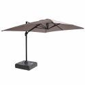 Parasol déporté rotatif 360° (4x3m) et dalle à lester sur roues 100L