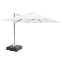 Parasol déporté rotatif 360° (3 x 3m) et dalle à lester sur roues 100L