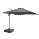 Parasol déporté rotatif 360° (3 x 3m) et dalle à lester sur roues 100L