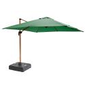 Parasol déporté rotatif 360° (3 x 3m) et dalle à lester sur roues 100L
