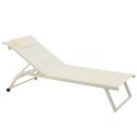 Lot de 2 bains de soleil avec roues, inclinables 4 positions