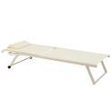 Lot de 2 bains de soleil avec roues, inclinables 4 positions