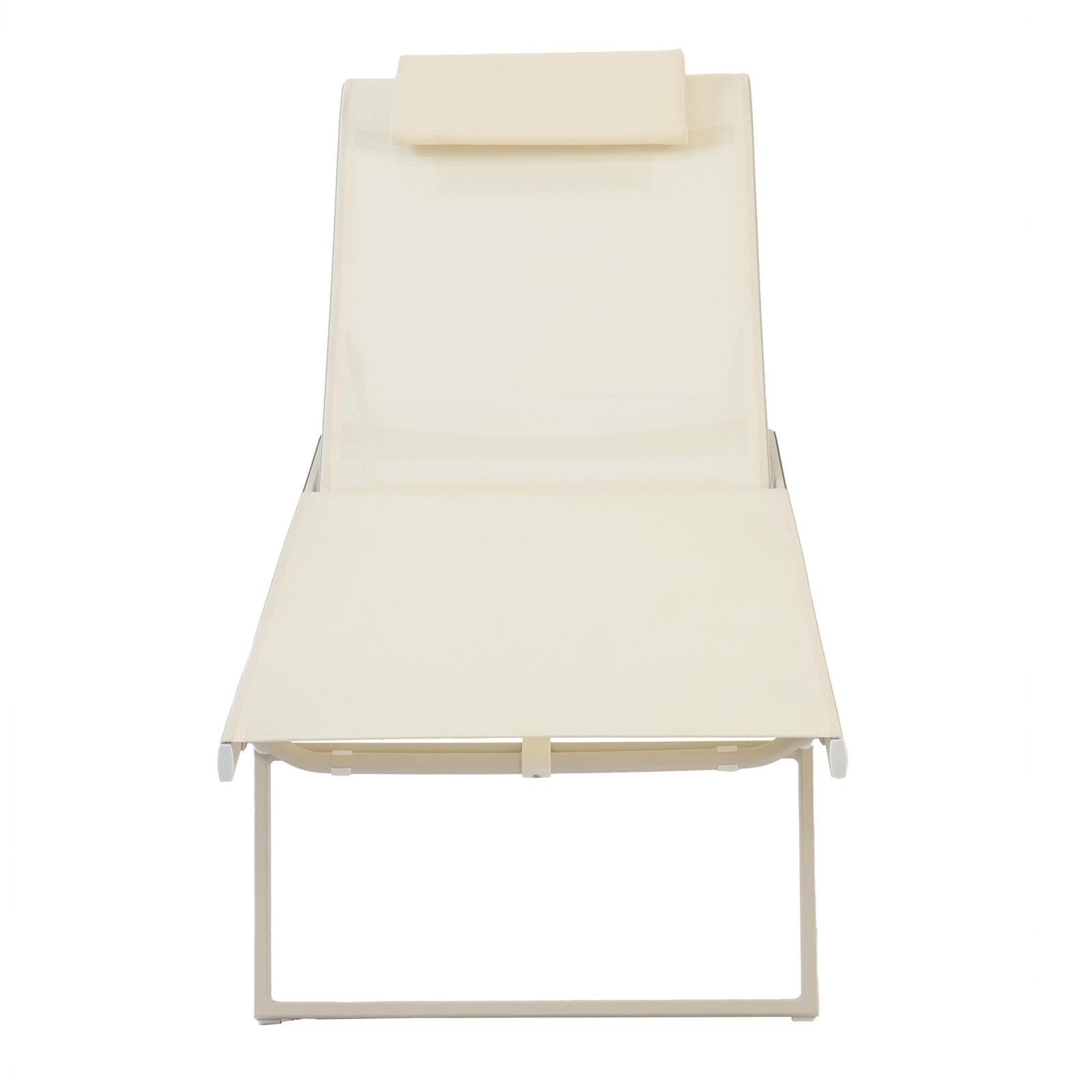 Lot de 2 bains de soleil avec roues, inclinables 4 positions