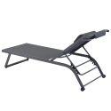 Lot de 2 bains de soleil avec roues, inclinables 4 positions