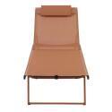 Lot de 2 bains de soleil avec roues, inclinables 4 positions