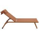 Lot de 2 bains de soleil avec roues, inclinables 4 positions