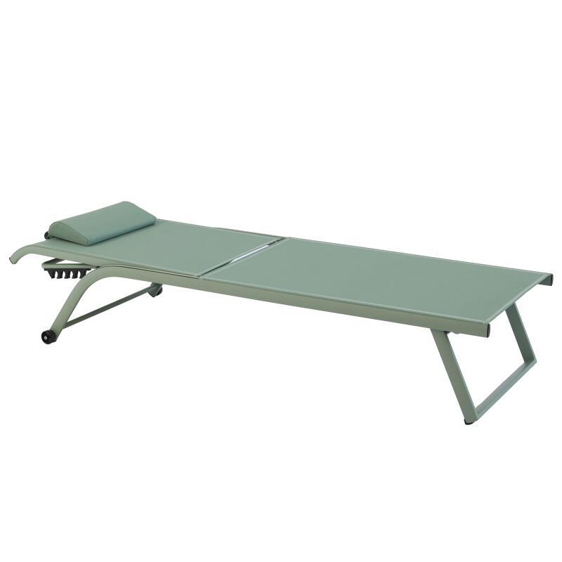 Lot de 2 bains de soleil avec roues, inclinables 4 positions