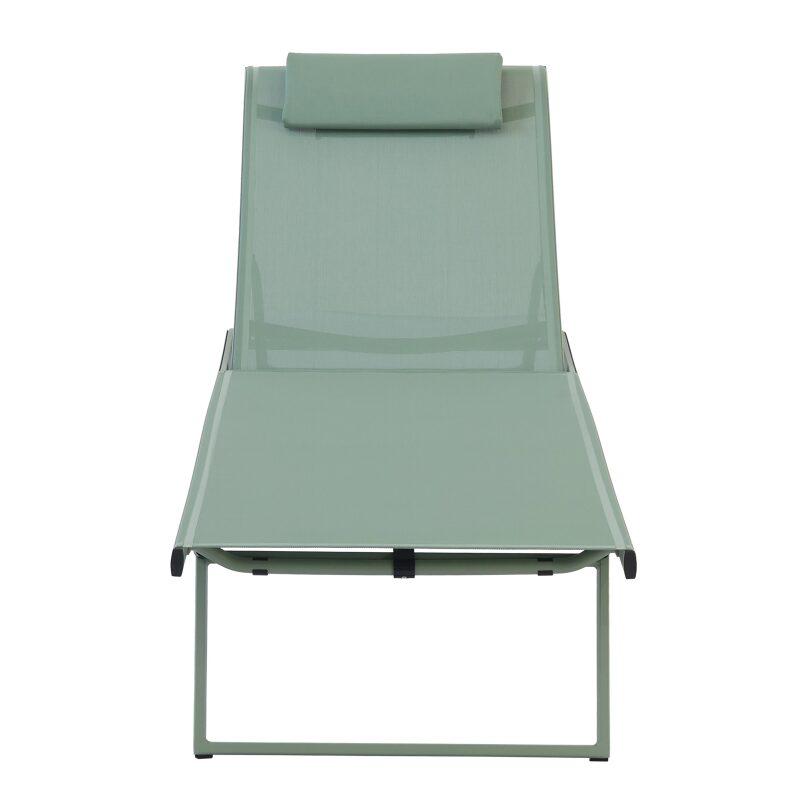 Lot de 2 bains de soleil avec roues, inclinables 4 positions