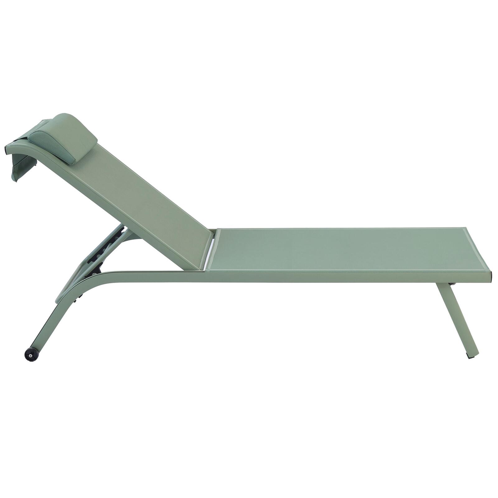 Lot de 2 bains de soleil avec roues, inclinables 4 positions