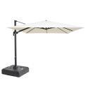 Parasol déporté (3 x 3m) rotatif 360° et Dalle à lester sur roues 100 L