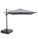 Parasol déporté (3 x 3m) rotatif 360° et Dalle à lester sur roues 100 L