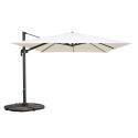 Parasol déporté carré (3 x 3m) rotatif 360° et 4 dalles lestées
