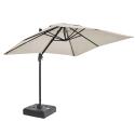 Parasol déporté rectangulaire rotatif 360° (2 x 3m) et Dalle à lester sur roues 100L