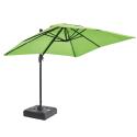 Parasol déporté rectangulaire rotatif 360° (2 x 3m) et Dalle à lester sur roues 100L