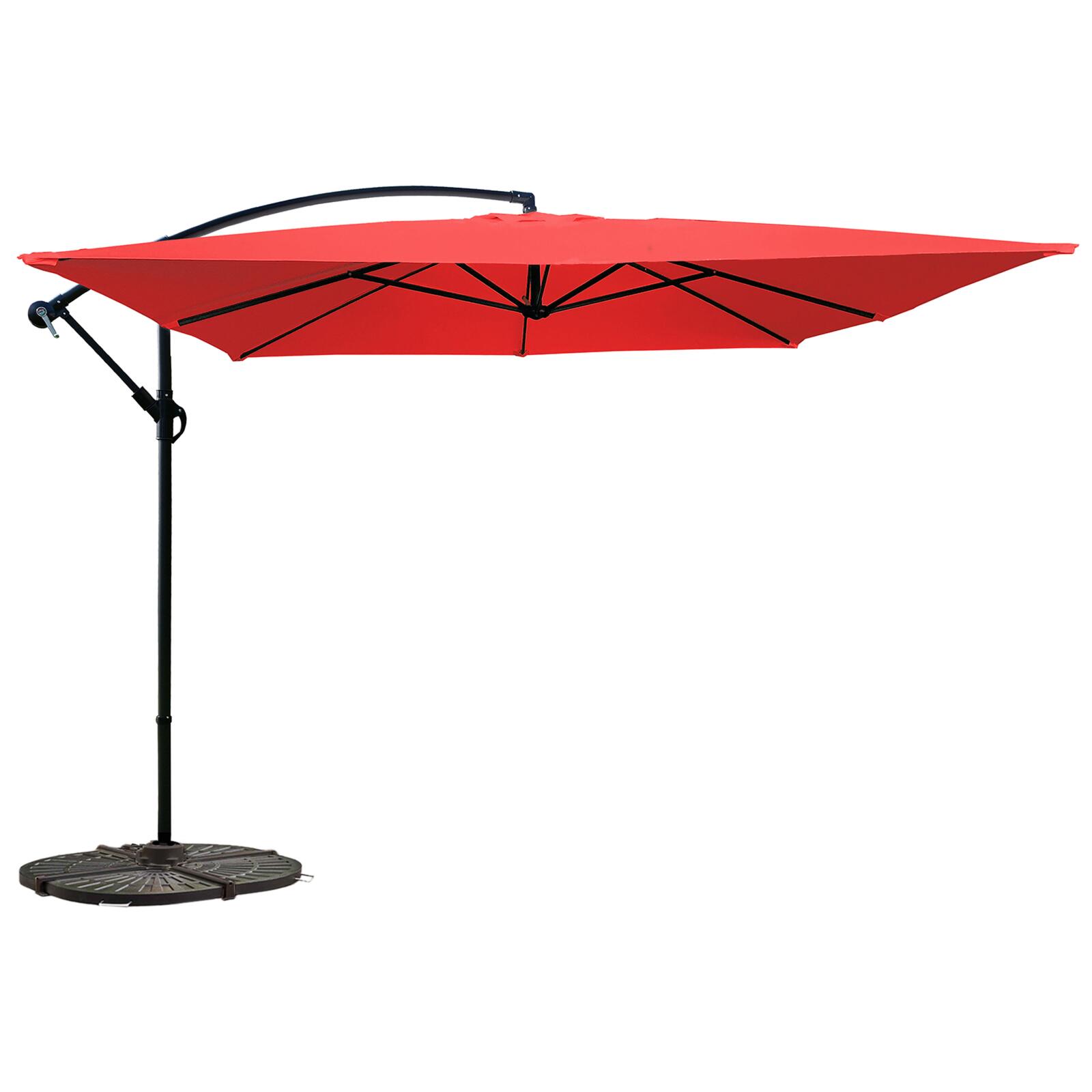 Parasol déporté carré (3 x 3m) et 4 dalles lestées