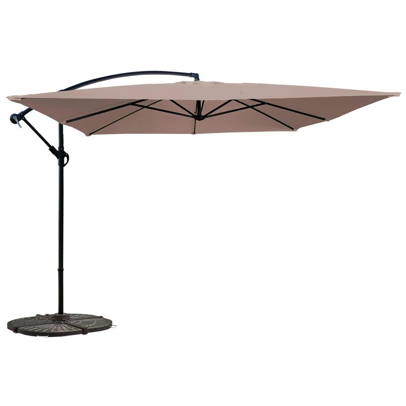 Parasol déporté carré (3 x 3m) et 4 dalles lestées