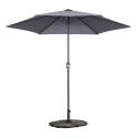 Parasol droit inclinable (Ø3m) avec pied pliant et 4 dalles lestées