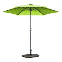 Parasol droit inclinable (Ø3m) avec pied pliant et 4 dalles lestées