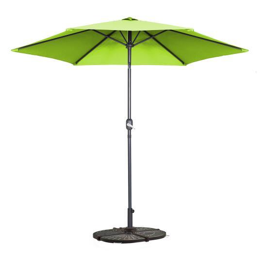 Parasol droit inclinable (Ø3m) avec pied pliant et 4 dalles lestées