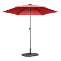 Parasol droit inclinable (Ø3m) avec pied pliant et 4 dalles lestées