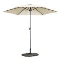 Parasol droit inclinable (Ø3m) avec pied pliant et 4 dalles lestées